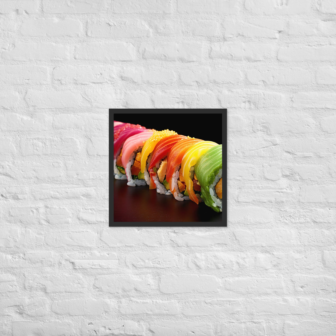 Rainbow Roll Framed poster 🤤 from Yumify.AI