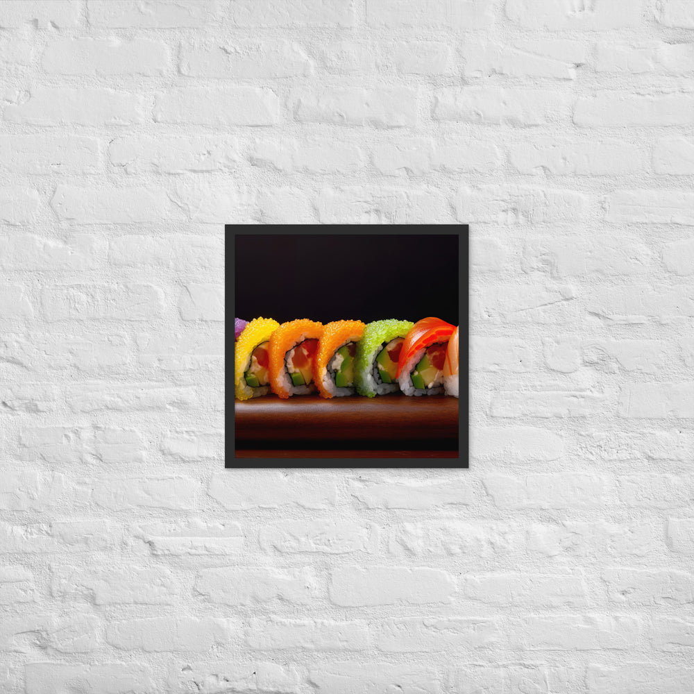 Rainbow Roll Framed poster 🤤 from Yumify.AI