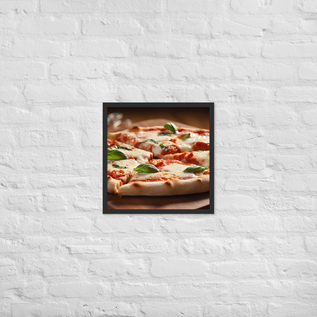 Margherita with Buffalo Mozzarella Pizza Framed poster 🤤 from Yumify.AI