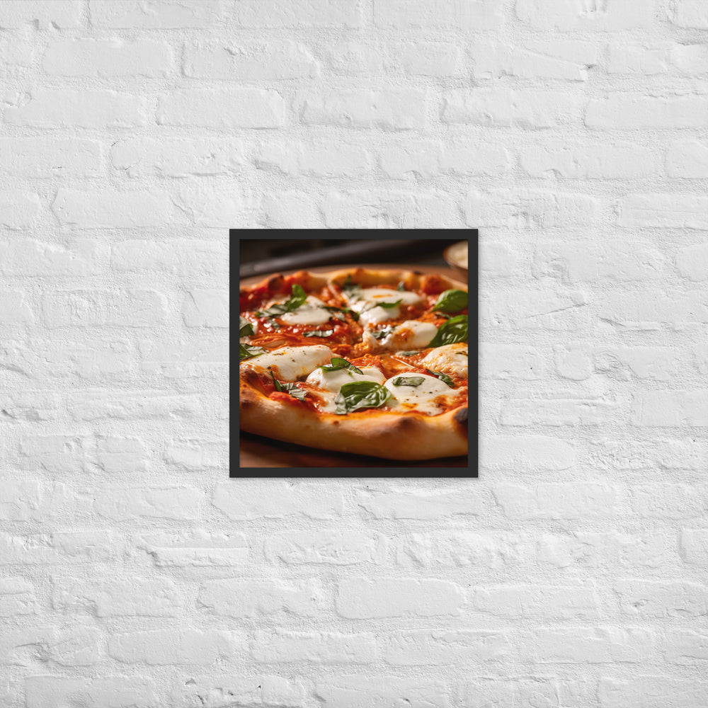 Margherita with Buffalo Mozzarella Pizza Framed poster 🤤 from Yumify.AI
