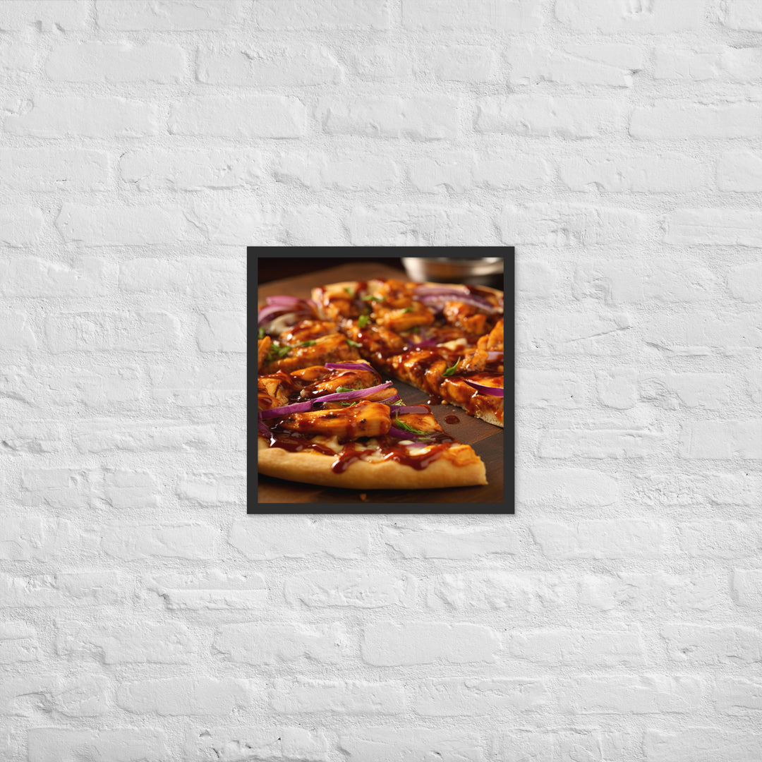 BBQ Chicken Pizza Framed poster 🤤 from Yumify.AI