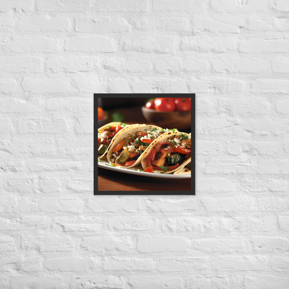 Vegetarian Tacos Framed poster 🤤 from Yumify.AI