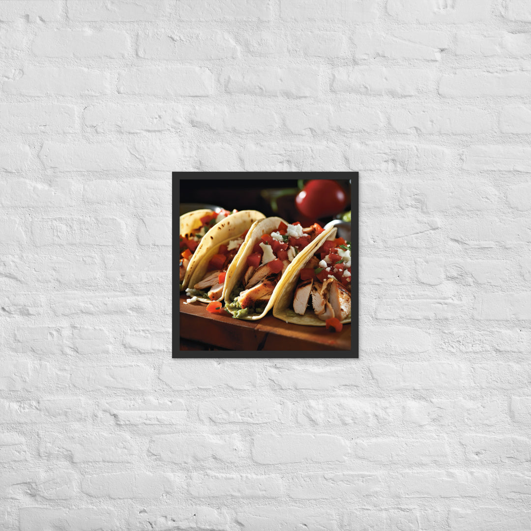 Chicken Tacos Framed poster 🤤 from Yumify.AI