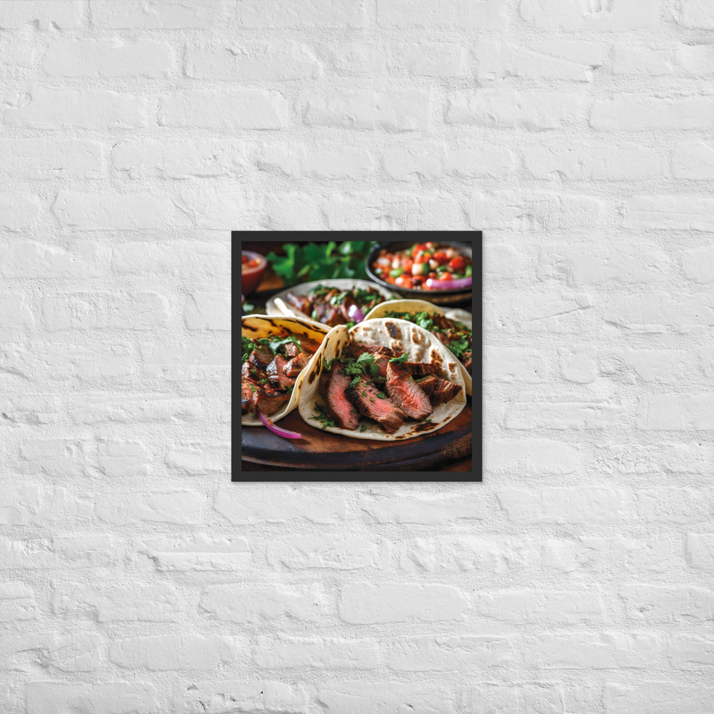 Carne Asada Tacos Framed poster 🤤 from Yumify.AI