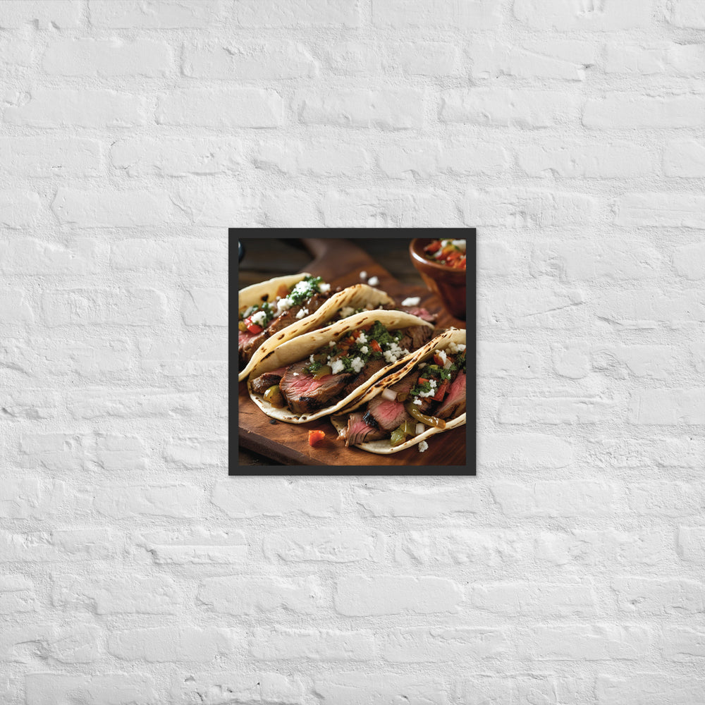 Carne Asada Tacos Framed poster 🤤 from Yumify.AI