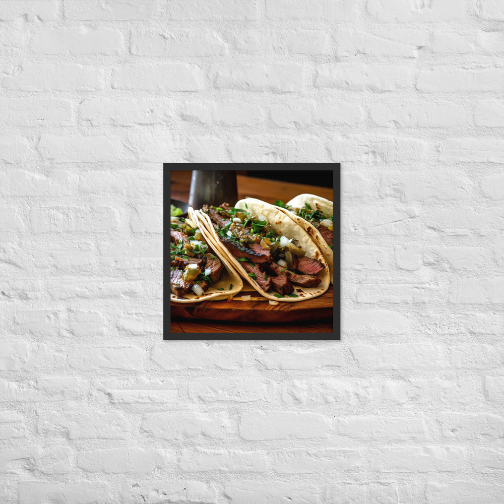 Carne Asada Tacos Framed poster 🤤 from Yumify.AI