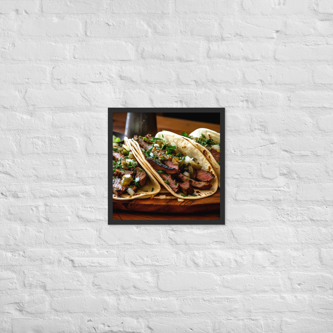 Carne Asada Tacos Framed poster 🤤 from Yumify.AI