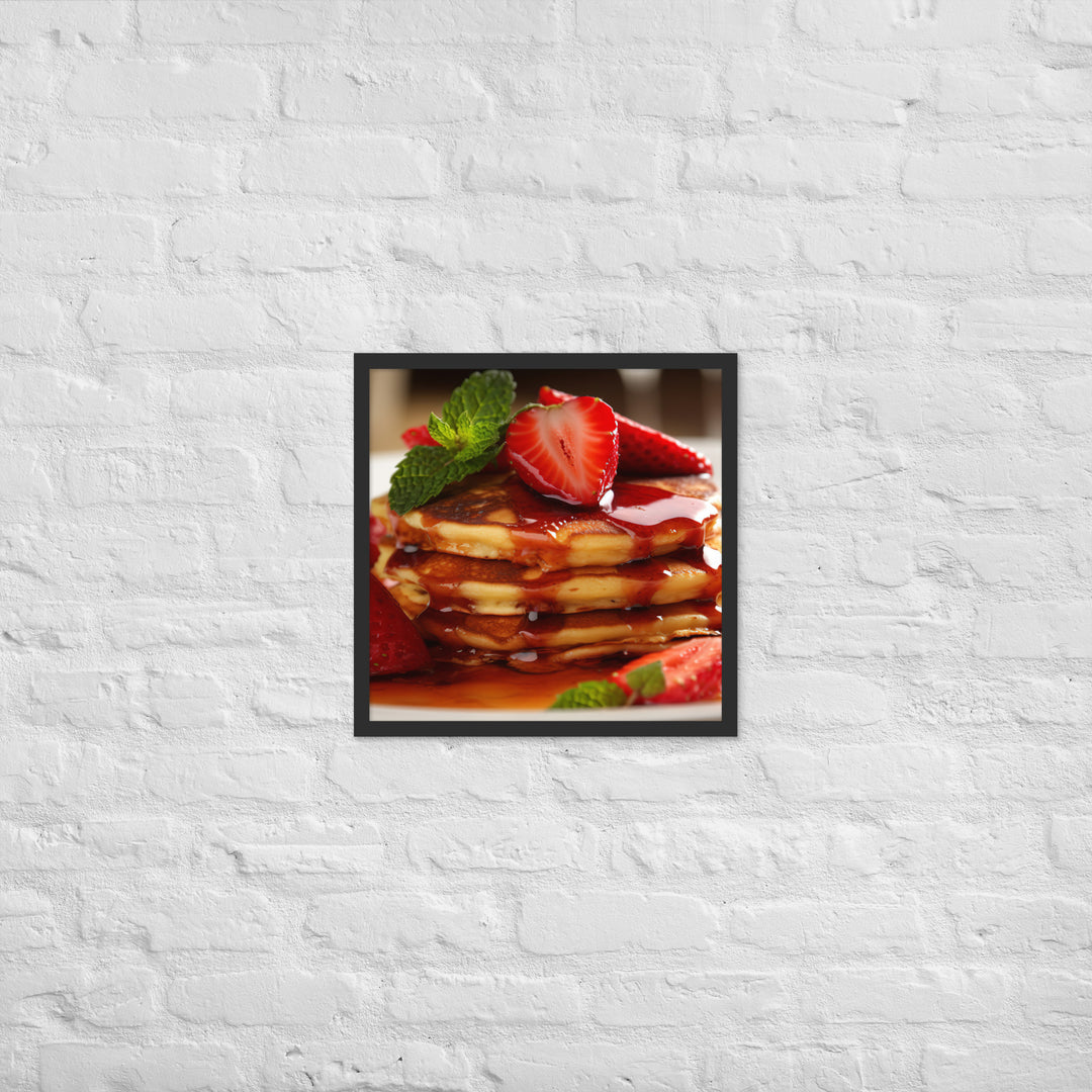 Strawberry Pancakes Framed poster 🤤 from Yumify.AI