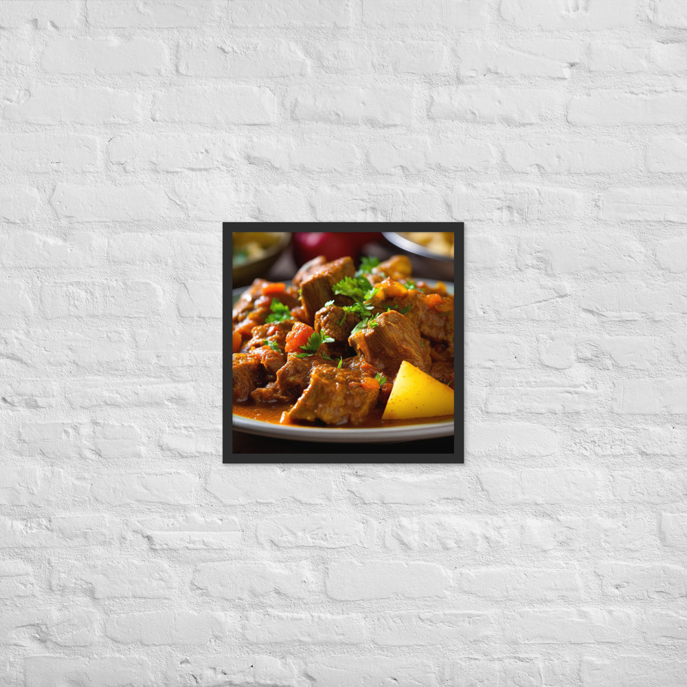 Jamaican Curry Goat Framed poster 🤤 from Yumify.AI