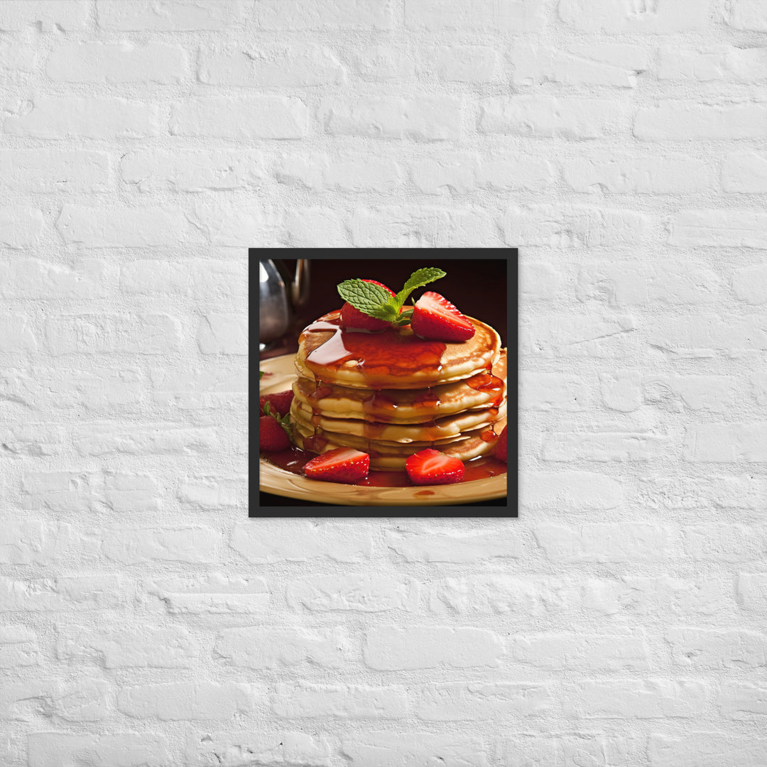 Strawberry Pancakes Framed poster 🤤 from Yumify.AI