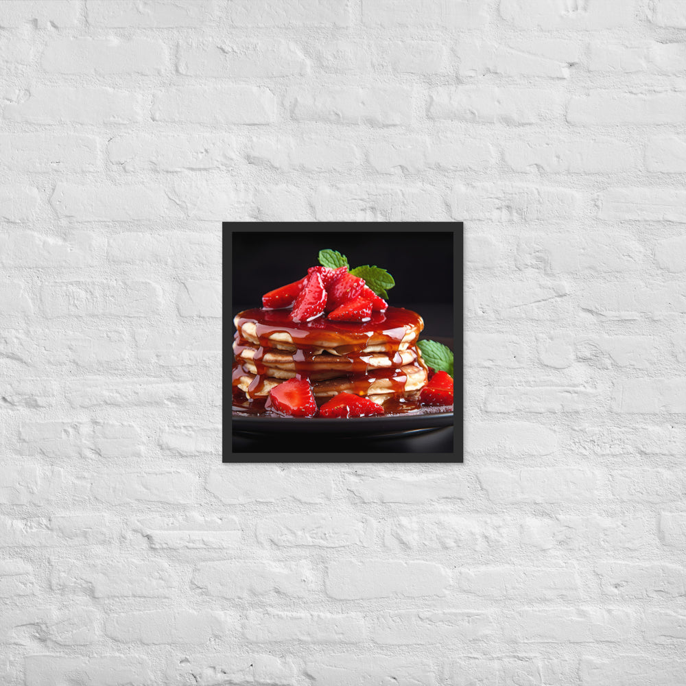 Strawberry Pancakes Framed poster 🤤 from Yumify.AI