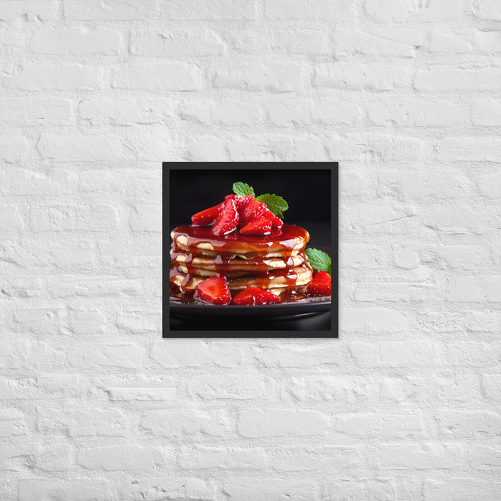 Strawberry Pancakes Framed poster 🤤 from Yumify.AI