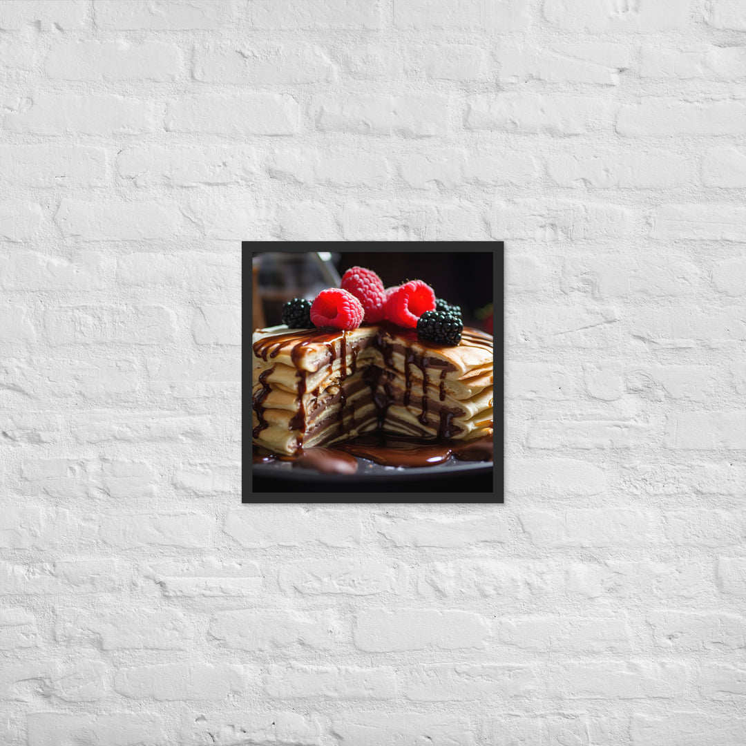 Nutella Stuffed Pancakes Framed poster 🤤 from Yumify.AI