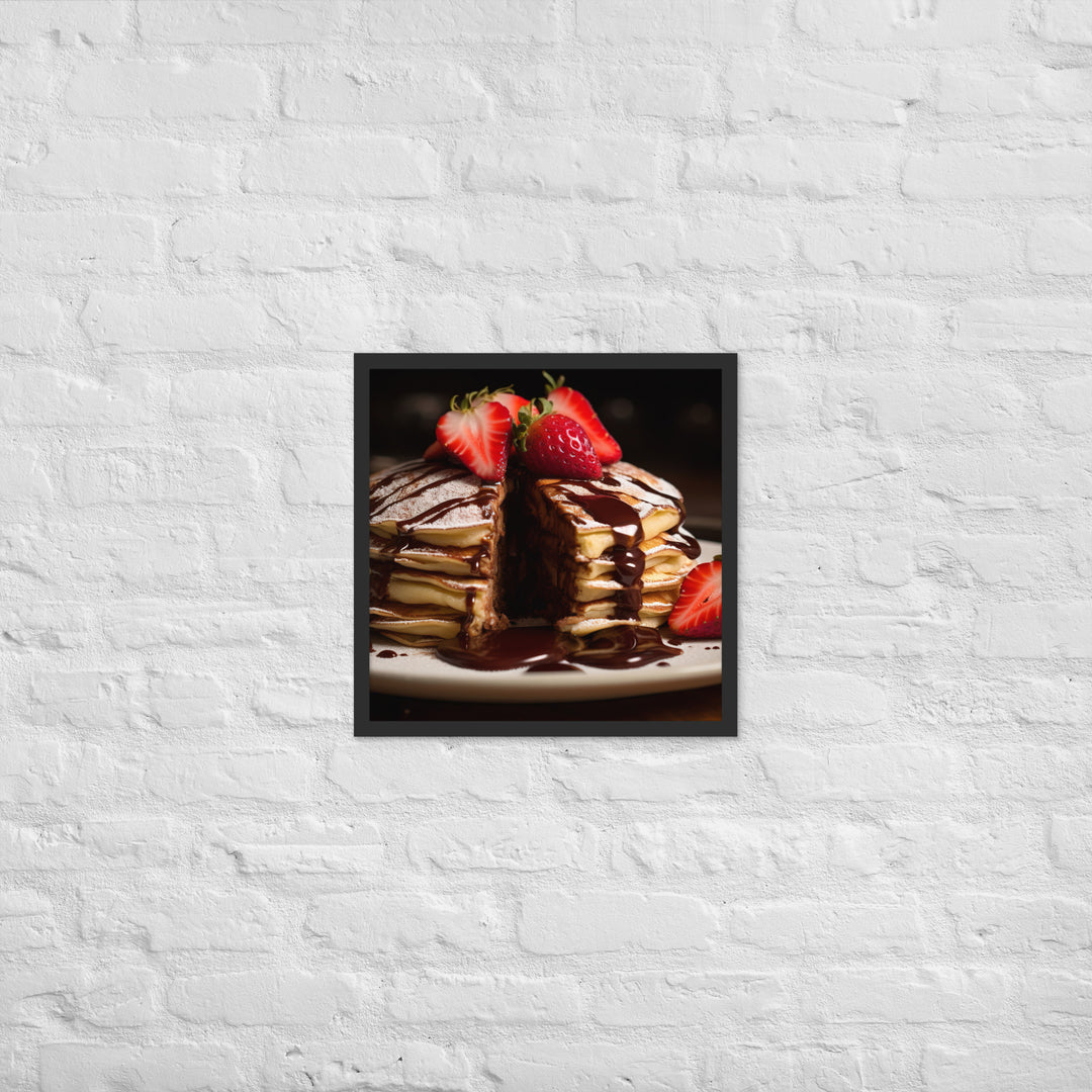 Nutella Stuffed Pancakes Framed poster 🤤 from Yumify.AI