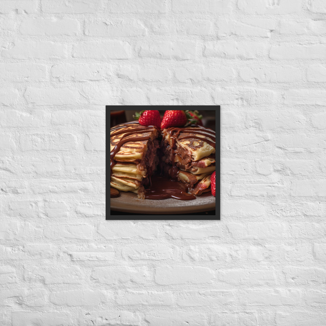 Nutella Stuffed Pancakes Framed poster 🤤 from Yumify.AI