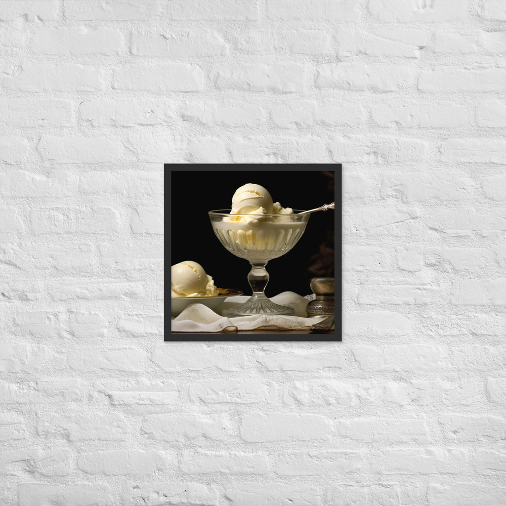 Vanilla ice cream Framed poster 🤤 from Yumify.AI