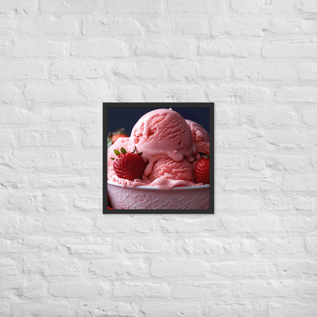 Strawberry Ice Cream Framed poster 🤤 from Yumify.AI