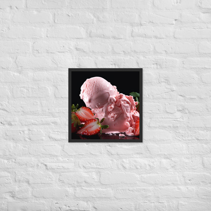 Strawberry Ice Cream Framed poster 🤤 from Yumify.AI