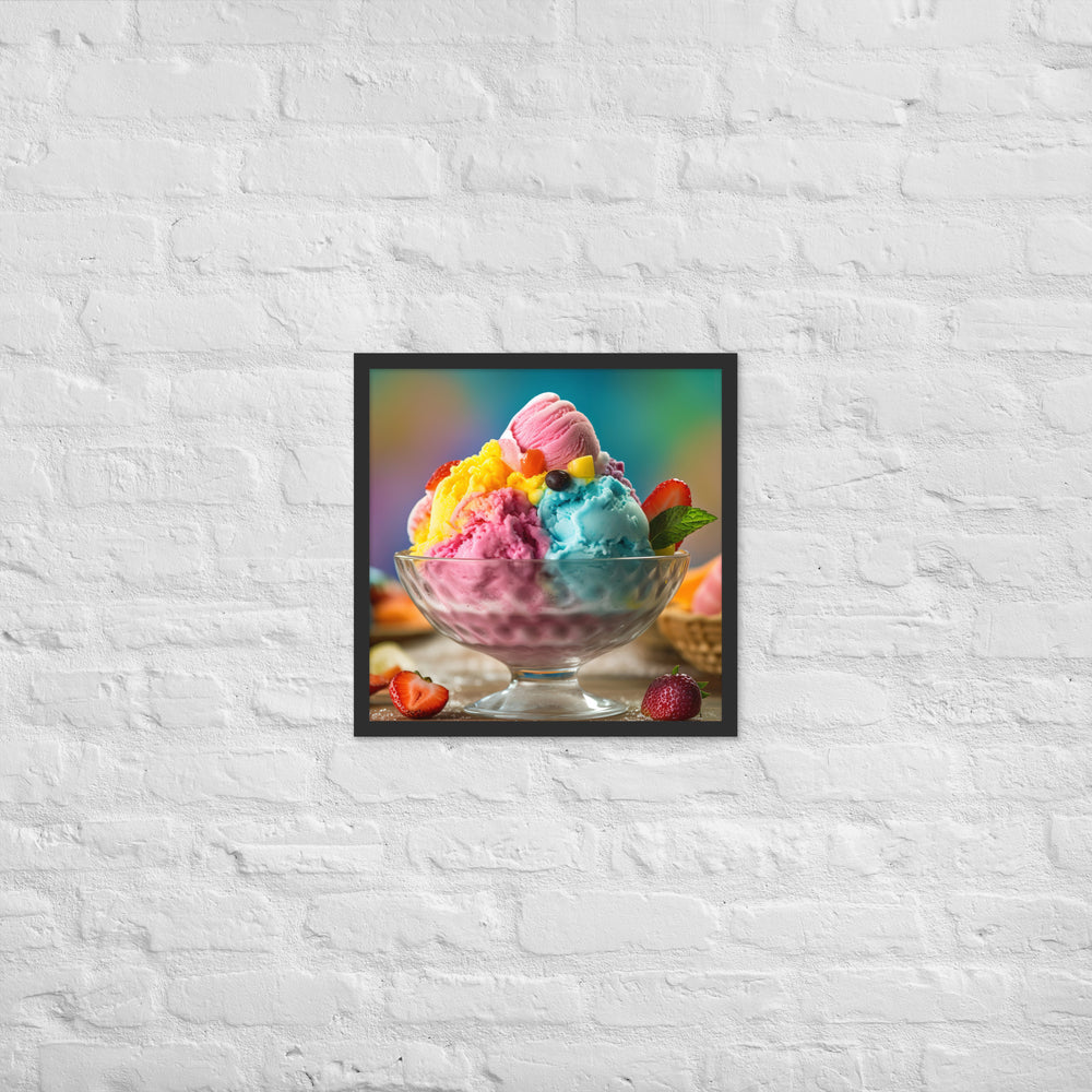 Rainbow Sherbet Framed poster 🤤 from Yumify.AI