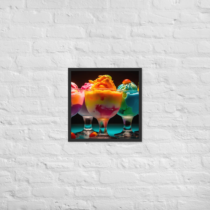 Rainbow Sherbet Framed poster 🤤 from Yumify.AI