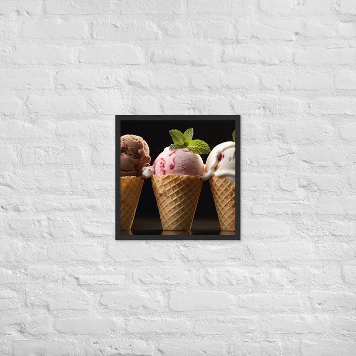 Neapolitan Ice Cream Framed poster 🤤 from Yumify.AI