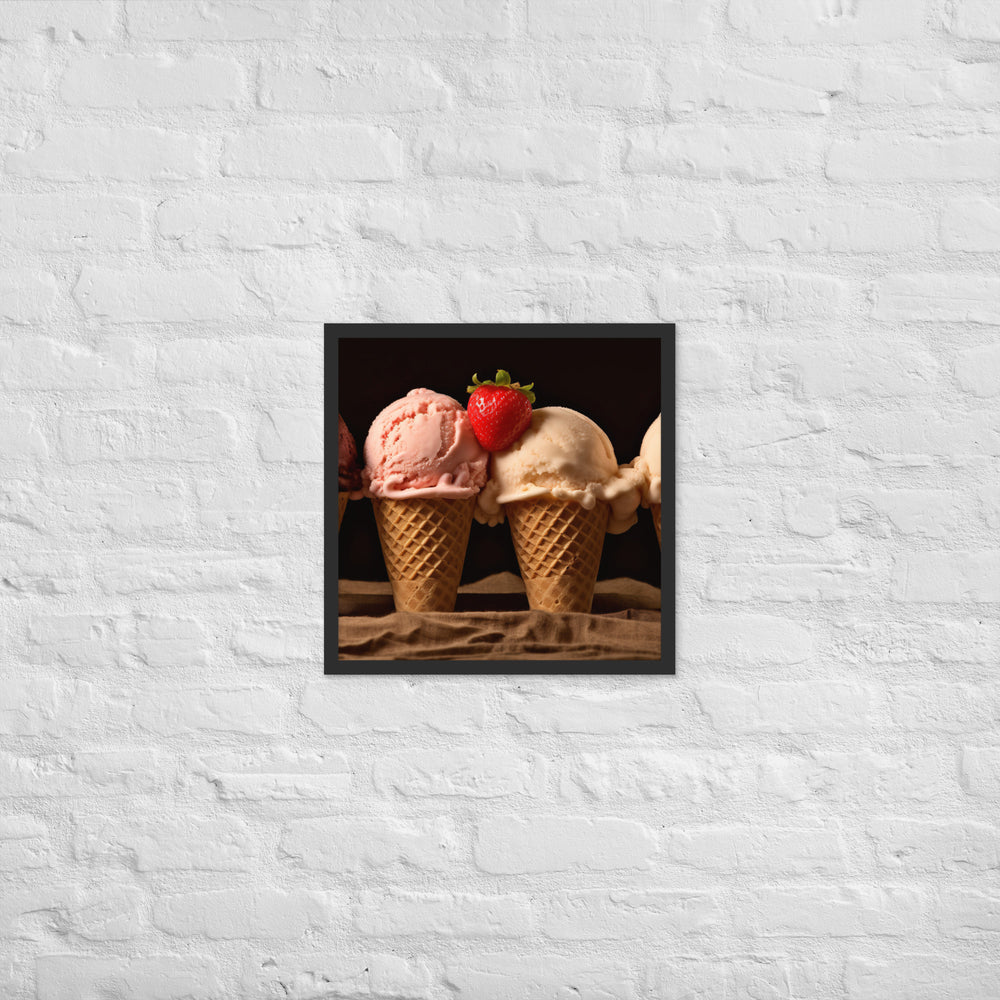 Neapolitan Ice Cream Framed poster 🤤 from Yumify.AI