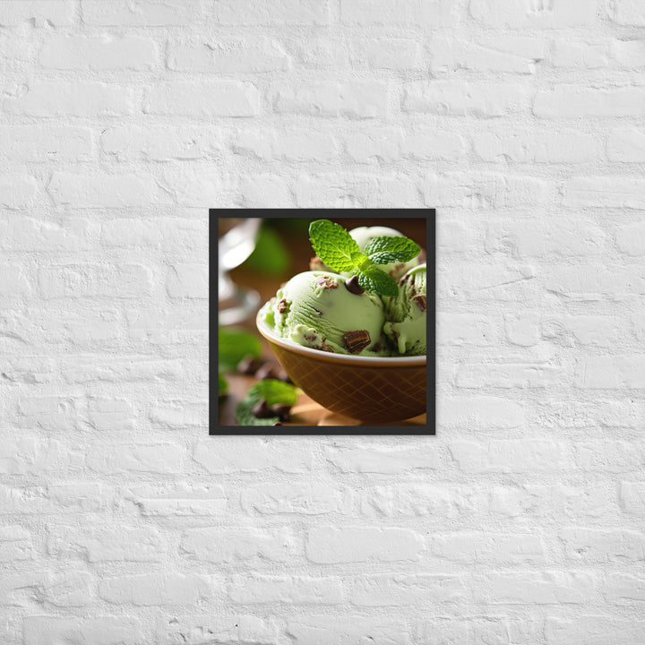 Mint Chocolate Chip Ice Cream Framed poster 🤤 from Yumify.AI