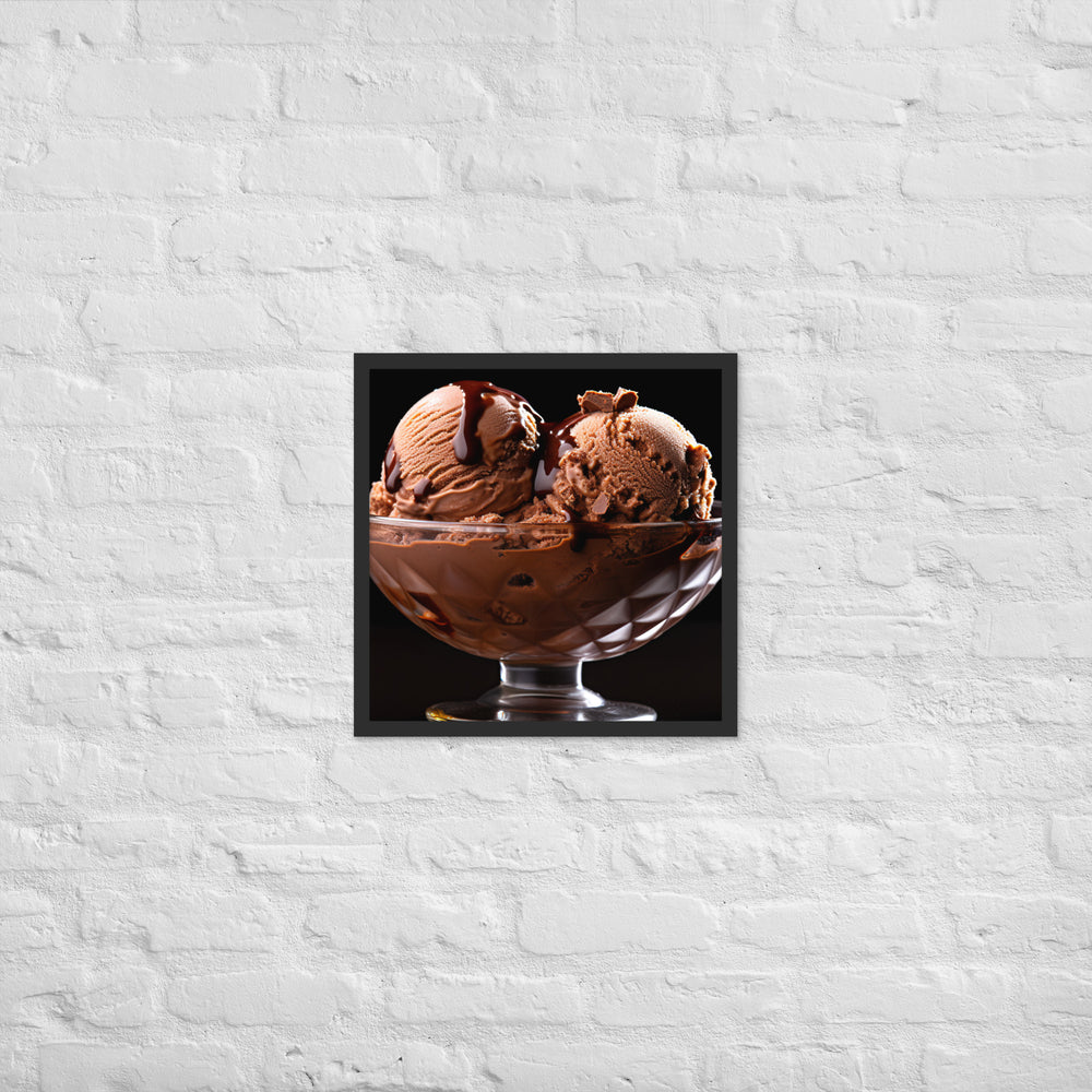 Chocolate Ice Cream Framed poster 🤤 from Yumify.AI