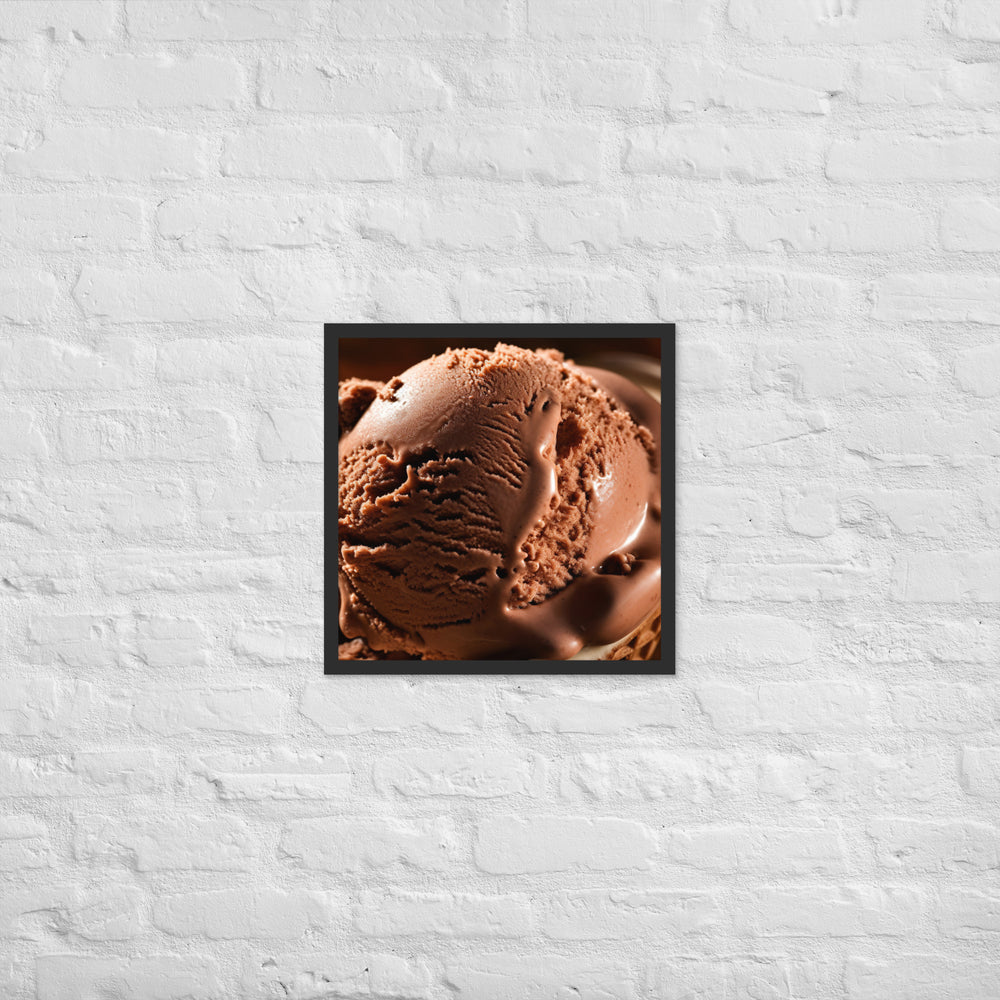 Chocolate Ice Cream Framed poster 🤤 from Yumify.AI