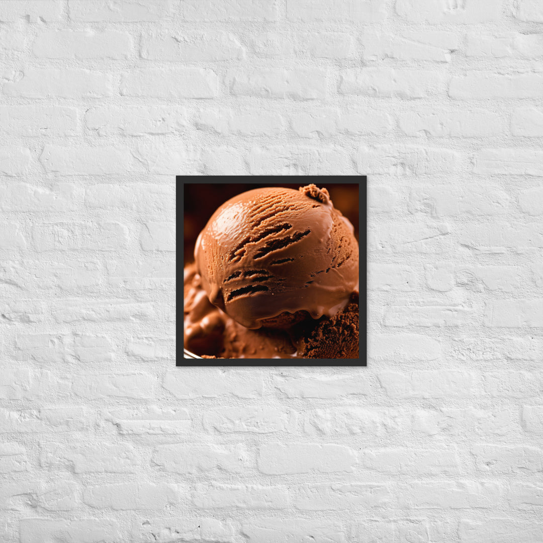 Chocolate Ice Cream Framed poster 🤤 from Yumify.AI