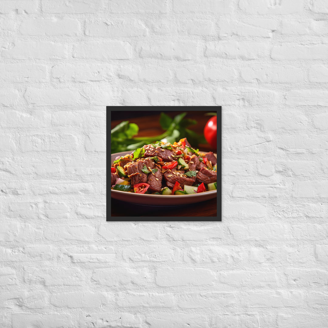 Thai Beef Salad Framed poster 🤤 from Yumify.AI