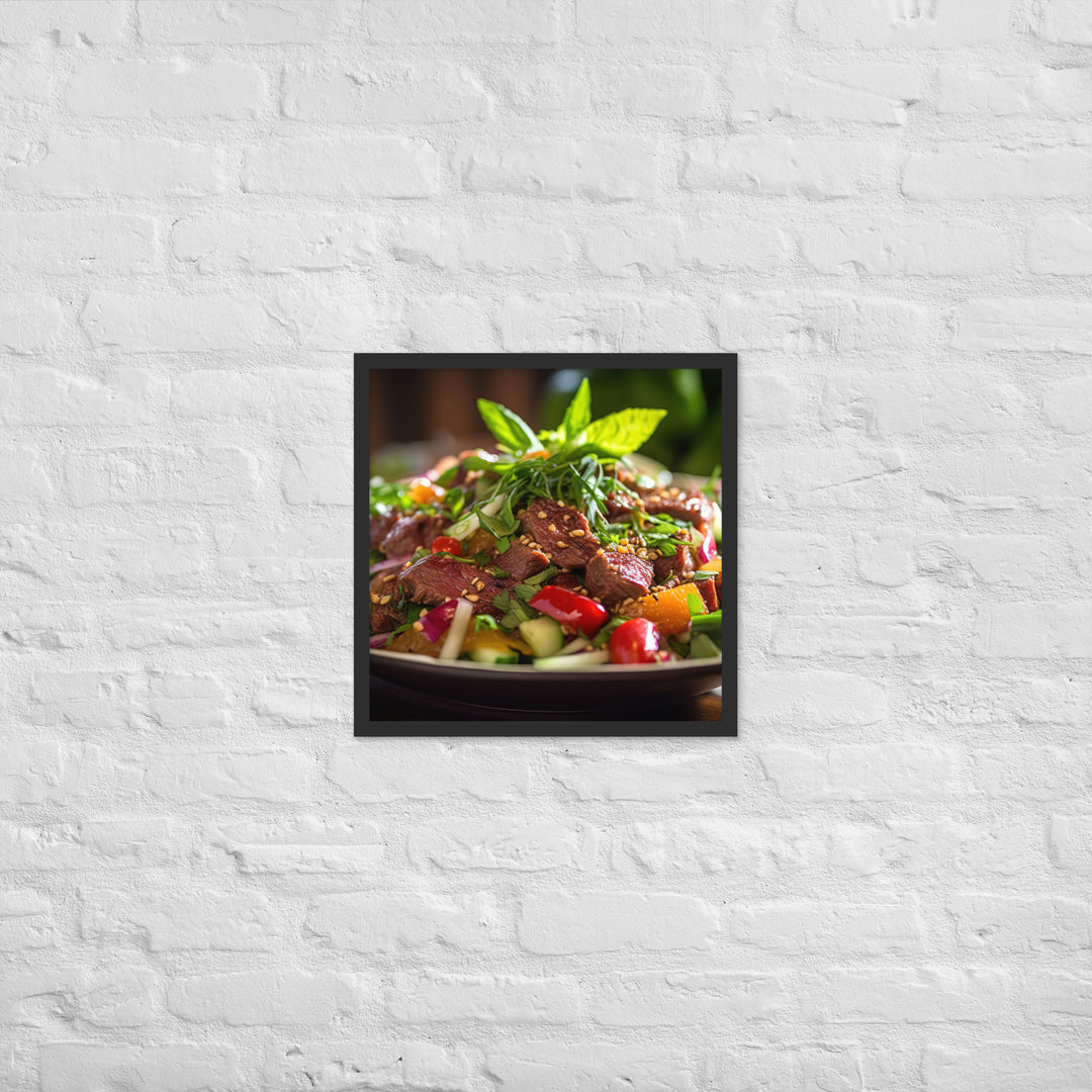 Thai Beef Salad Framed poster 🤤 from Yumify.AI