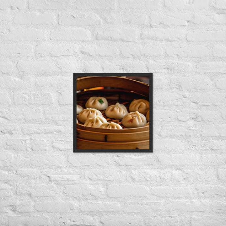 Steamed Pork Buns Framed poster 🤤 from Yumify.AI