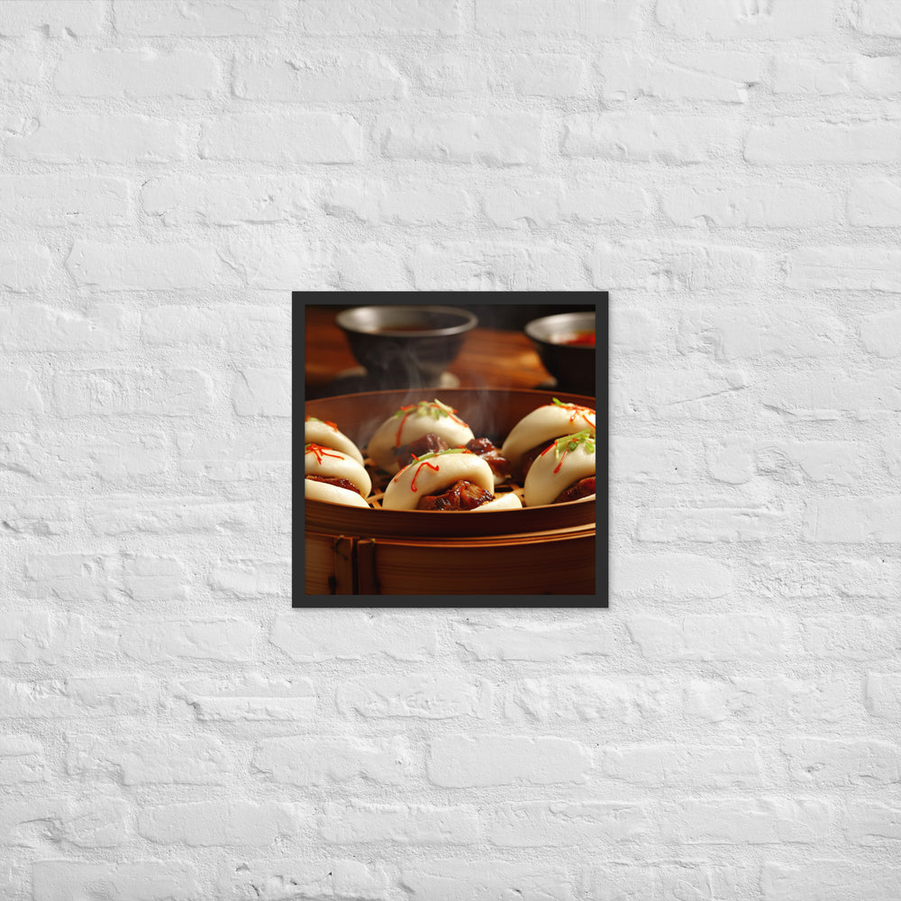 Steamed Pork Buns Framed poster 🤤 from Yumify.AI