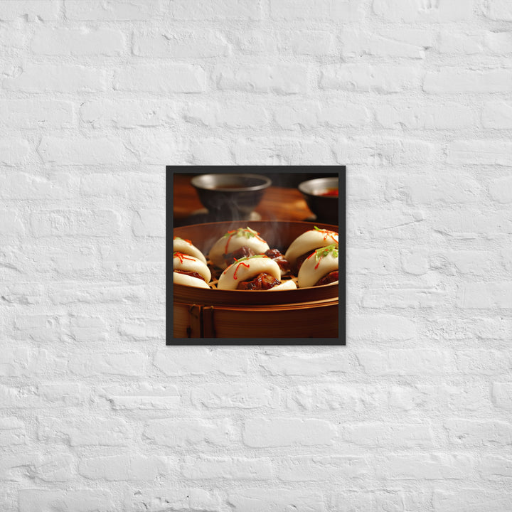 Steamed Pork Buns Framed poster 🤤 from Yumify.AI