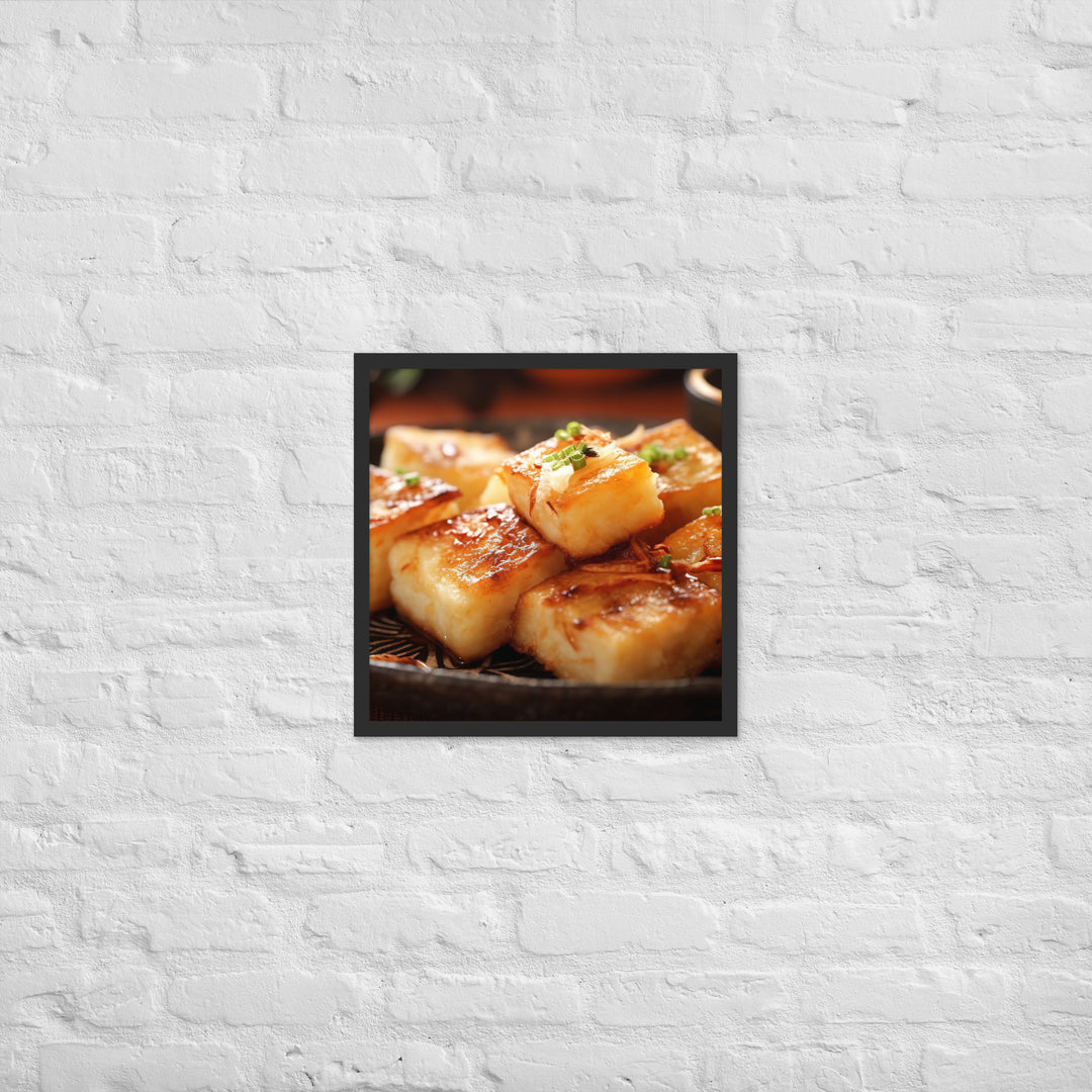 Pan Fried Turnip Cake Framed poster 🤤 from Yumify.AI