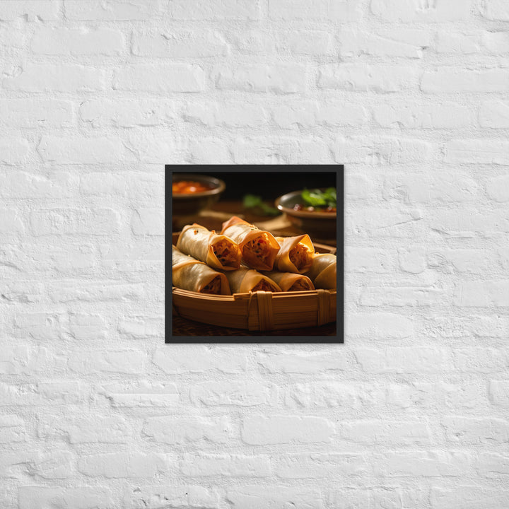 Deep Fried Spring Rolls Framed poster 🤤 from Yumify.AI