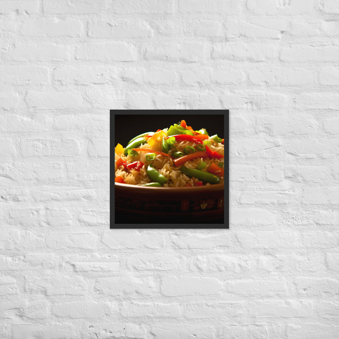 Vegetable Fried Rice Framed poster 🤤 from Yumify.AI