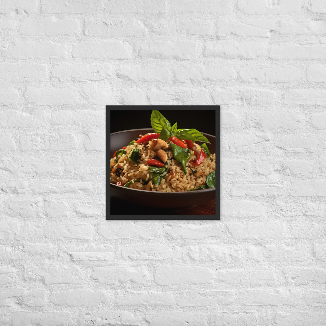 Thai Basil Fried Rice Framed poster 🤤 from Yumify.AI