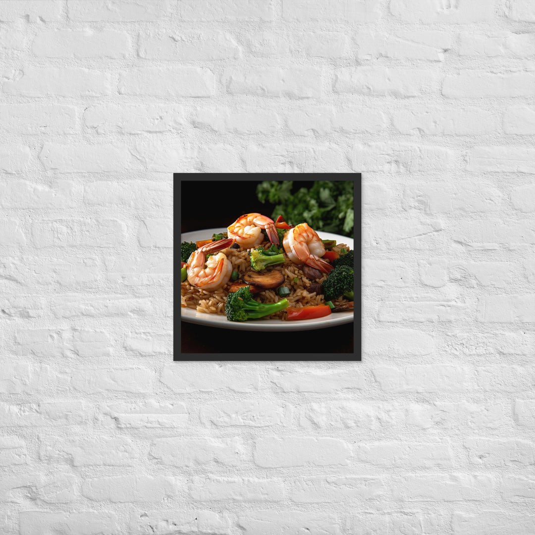 Shrimp Fried Rice Framed poster 🤤 from Yumify.AI