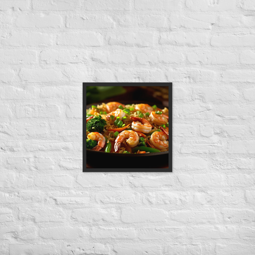 Shrimp Fried Rice Framed poster 🤤 from Yumify.AI