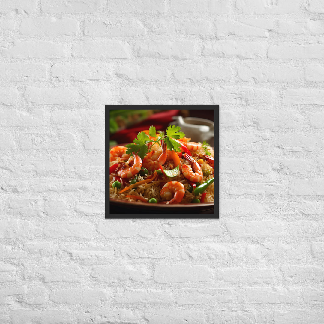 Seafood Fried Rice Framed poster 🤤 from Yumify.AI