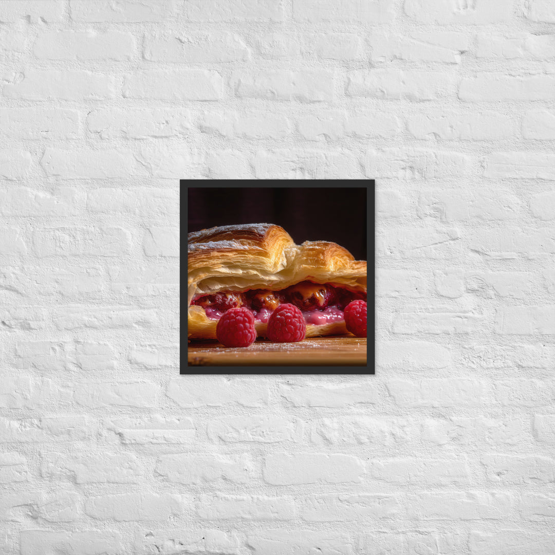 Raspberry Croissant Framed poster 🤤 from Yumify.AI