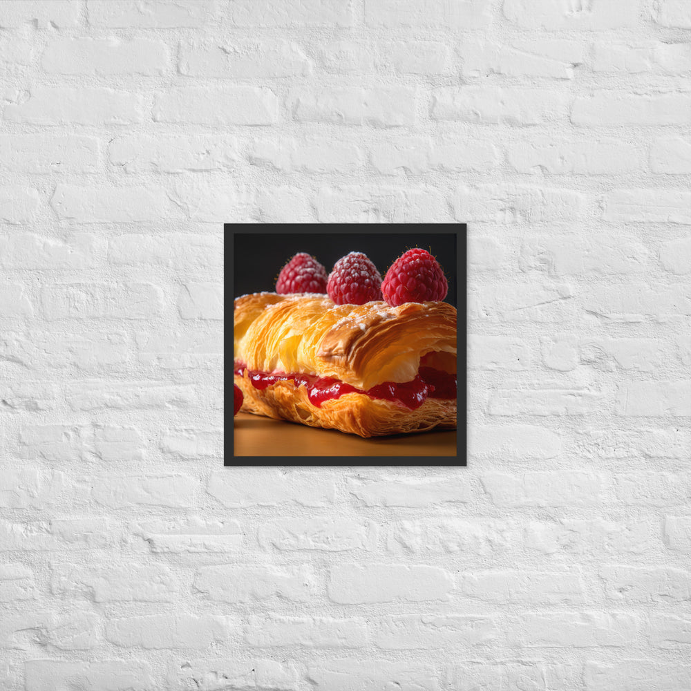 Raspberry Croissant Framed poster 🤤 from Yumify.AI