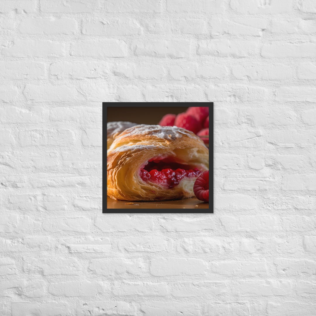 Raspberry Croissant Framed poster 🤤 from Yumify.AI