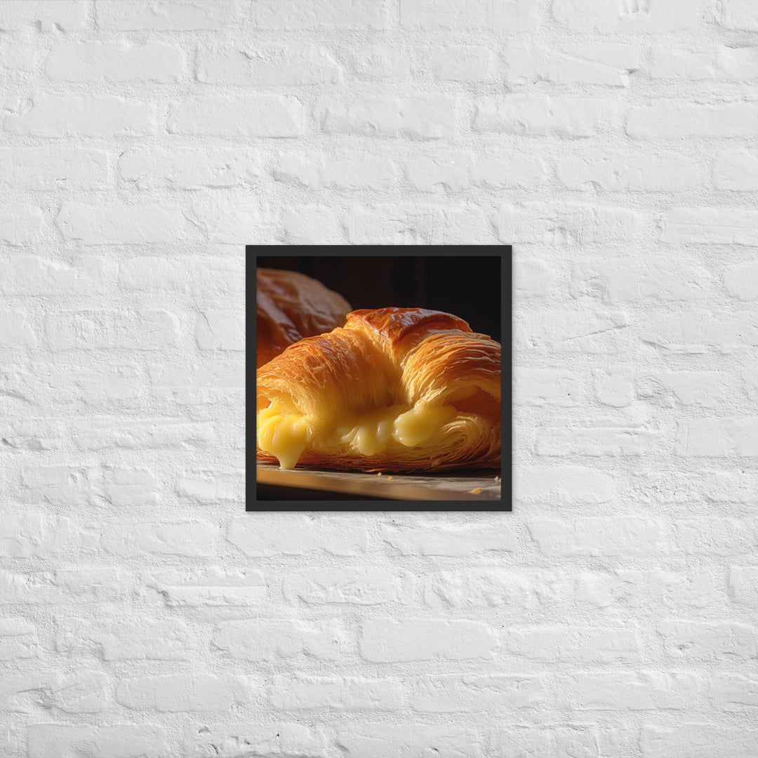 Custard filled Croissant Framed poster 🤤 from Yumify.AI