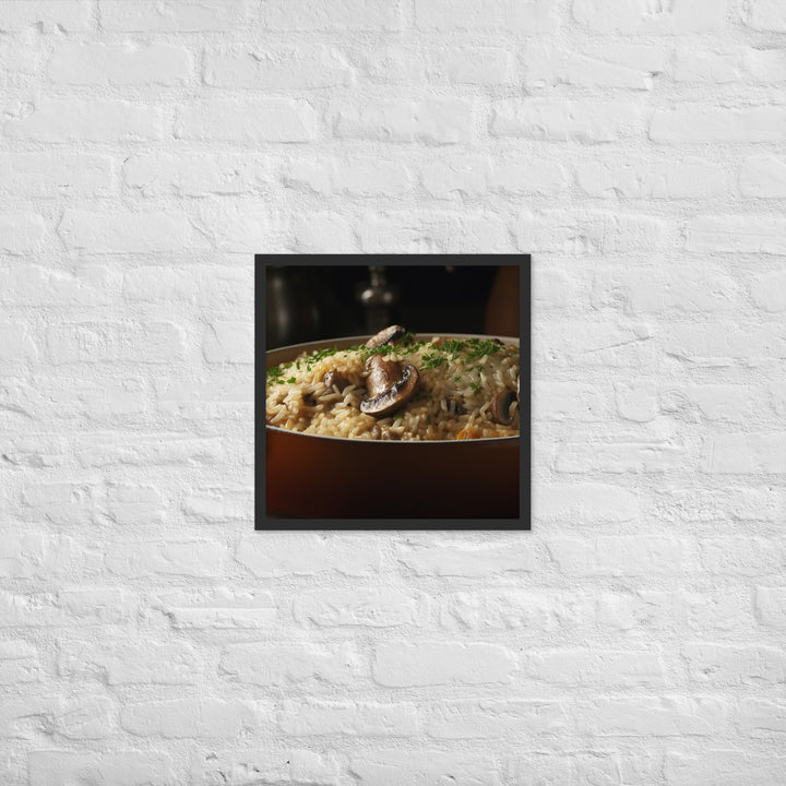 Baked Sausage and Mushroom Risotto Framed poster 🤤 from Yumify.AI