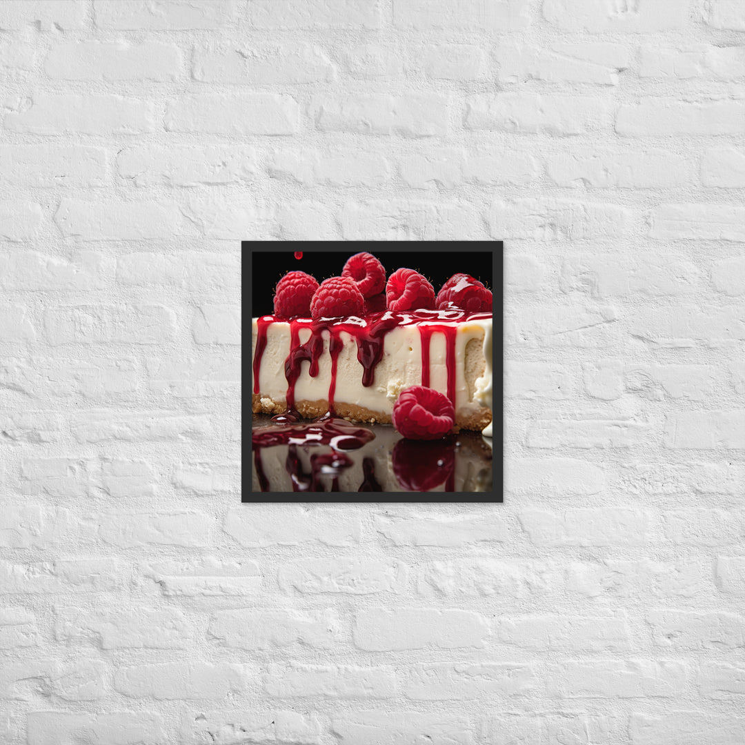 White Chocolate Raspberry Cheesecake Framed poster 🤤 from Yumify.AI