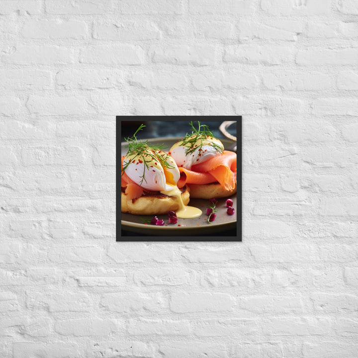 Smoked Salmon Eggs Benedict Framed poster 🤤 from Yumify.AI