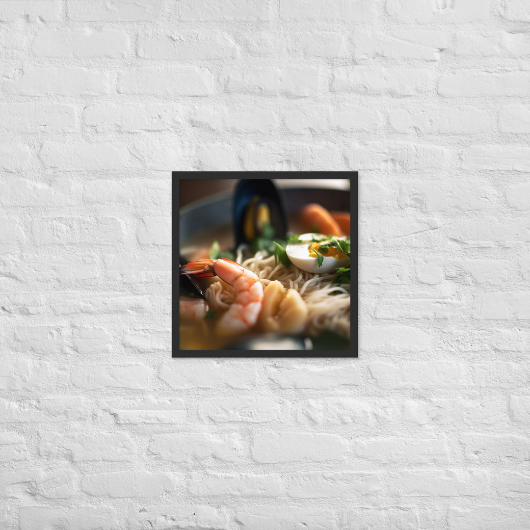 Seafood Ramen Framed poster 🤤 from Yumify.AI